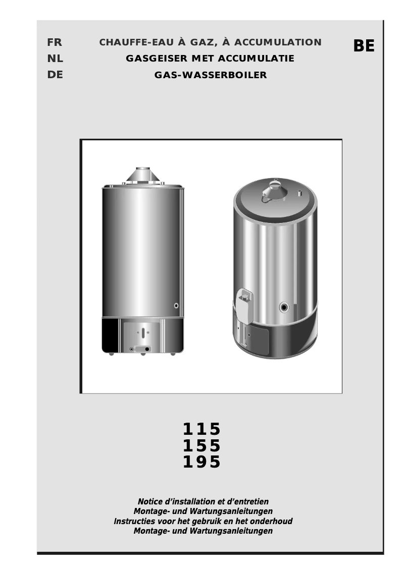 Page 1 de la notice Manuel utilisateur Ariston Thermo AGB 155