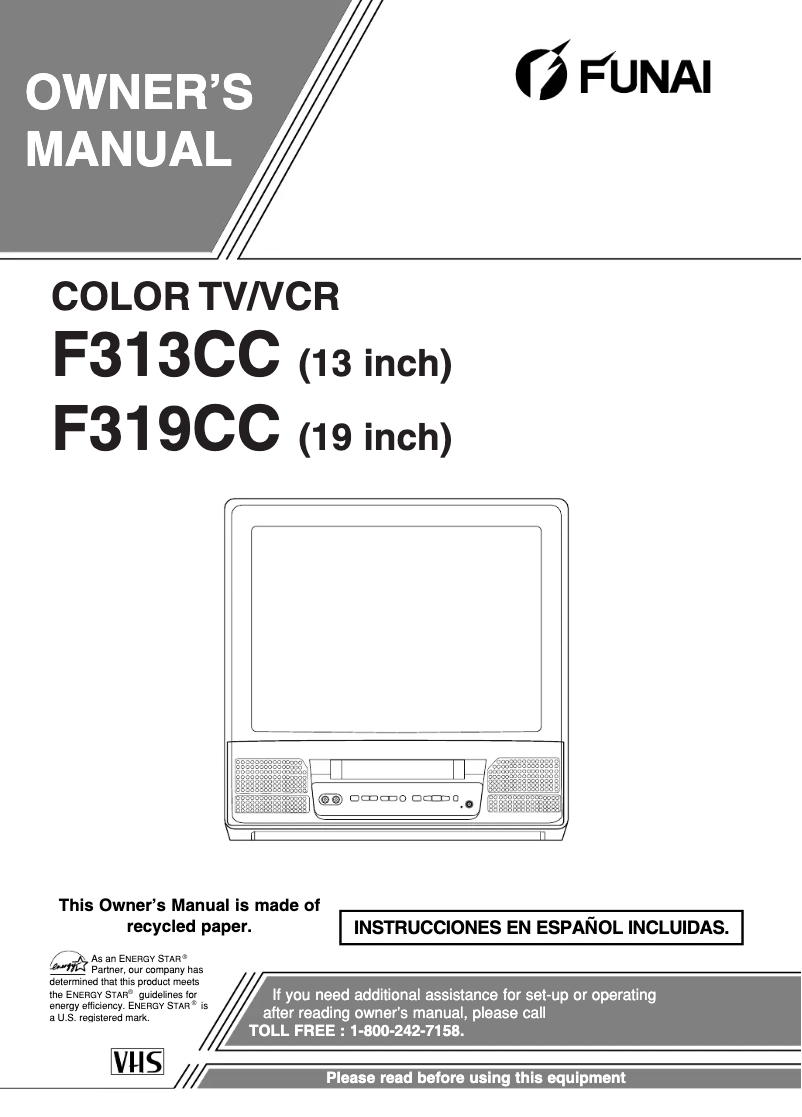 Page n°1 - Manuel utilisateur Funai F319CC
