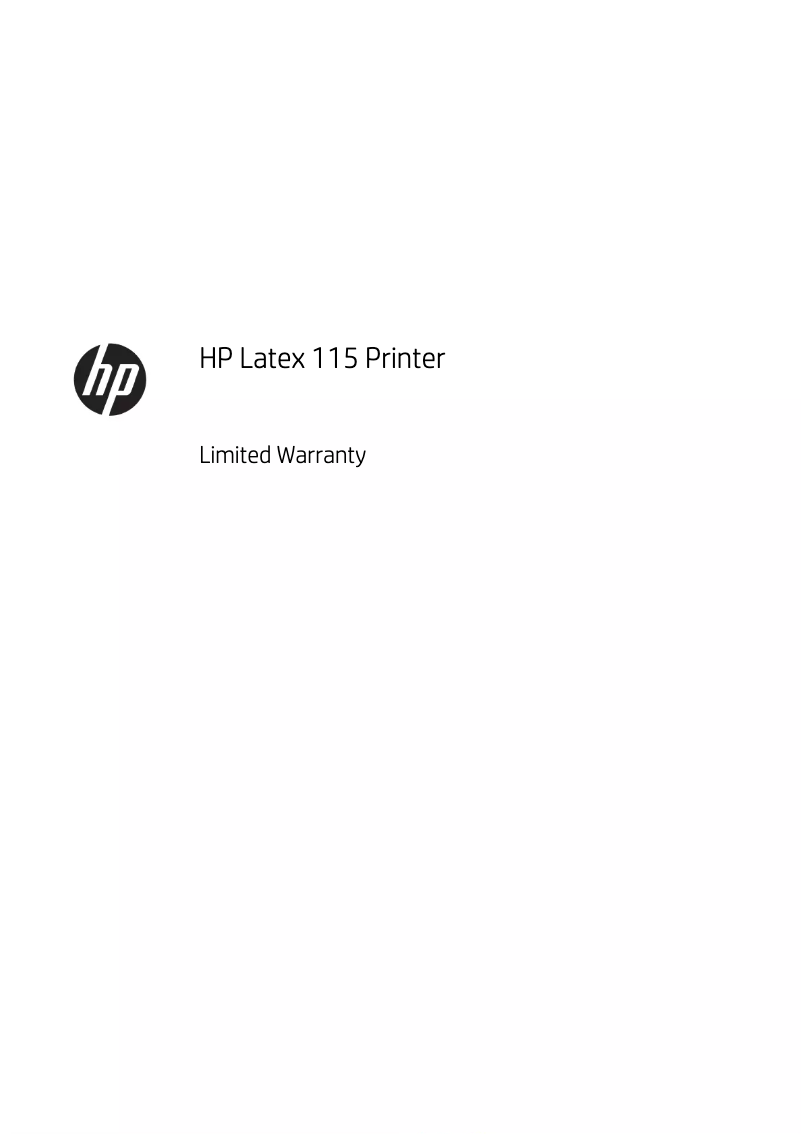 Page n°1 - Informations de garantie HP Latex 115