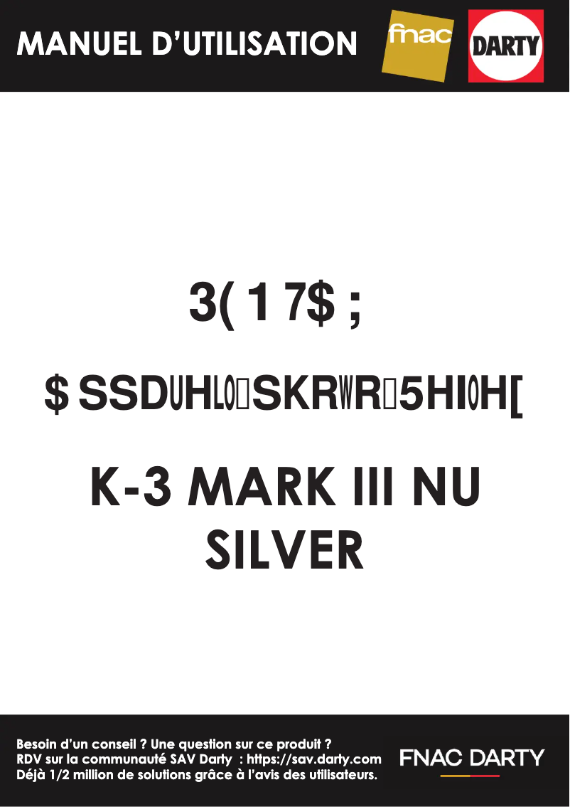 Imagen de la primera página del manual del dispositivo K-3