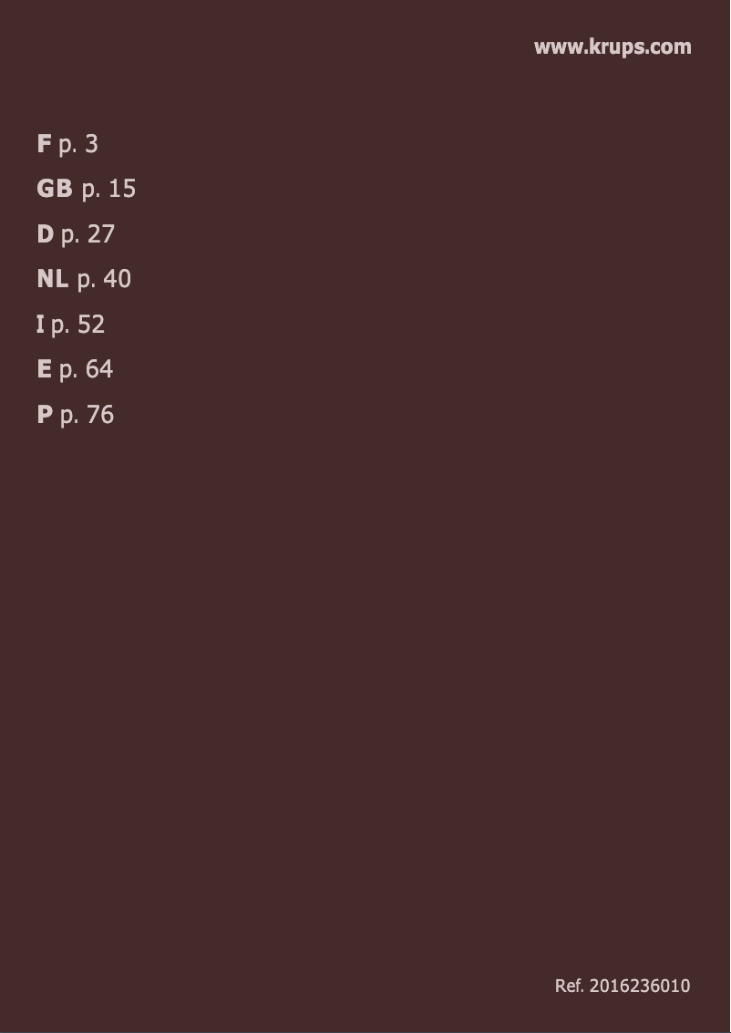 Página 1 del manual Manual de usuario Krups RE8000