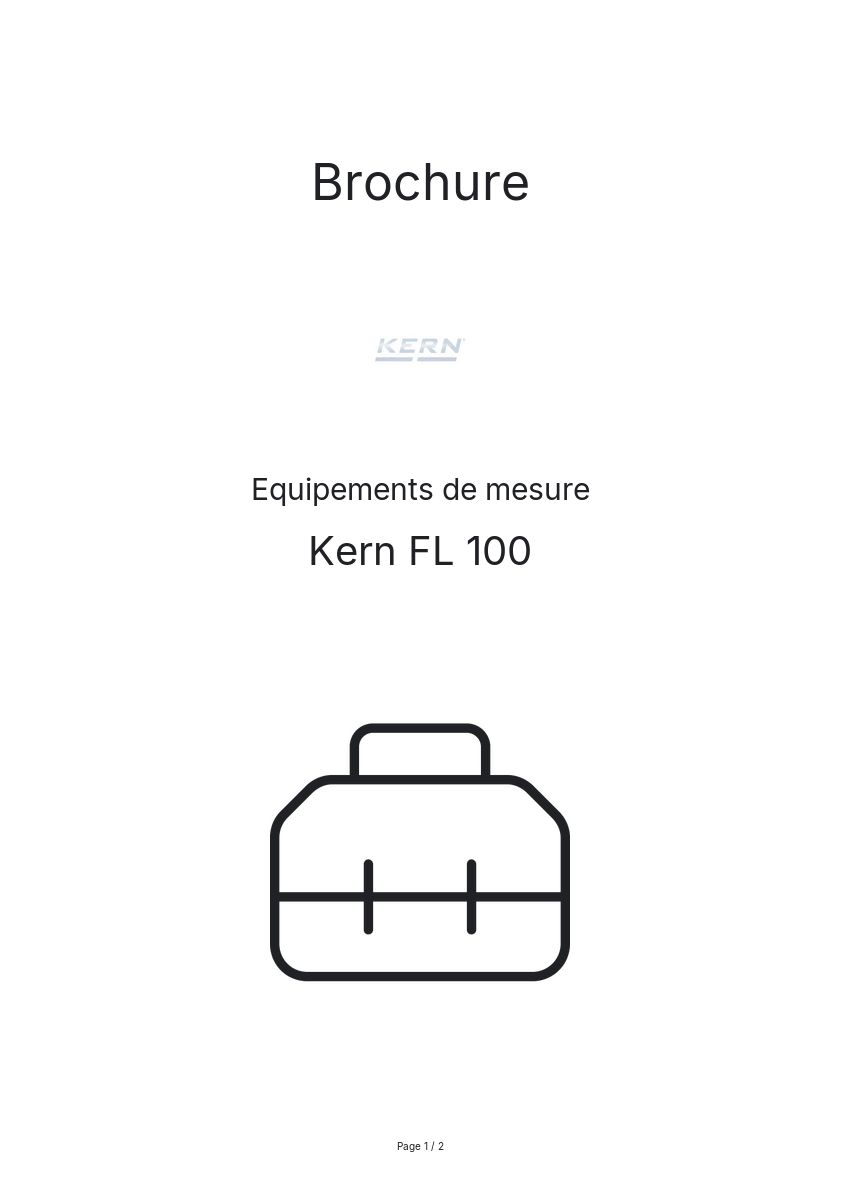 Page n°1 - Brochure Kern FL 100