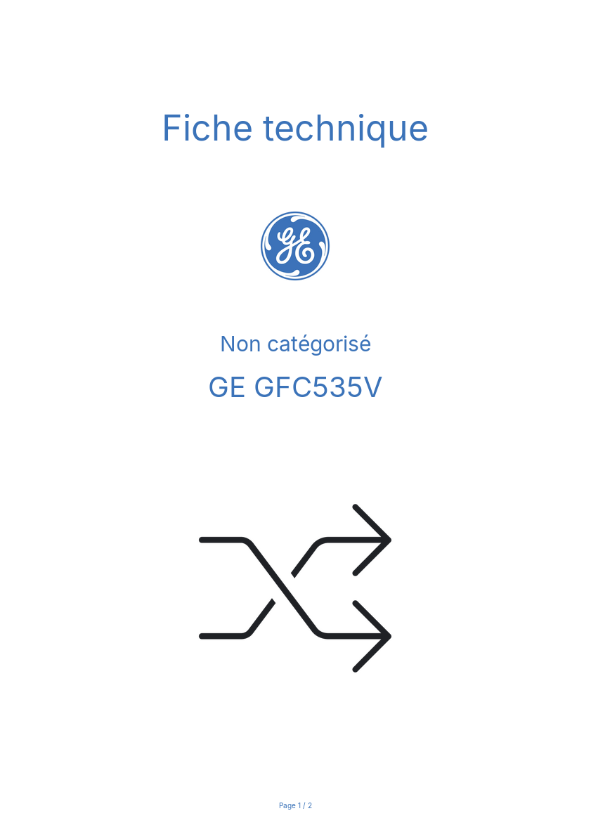 Page n°1 - Fiche technique GE GFC535V