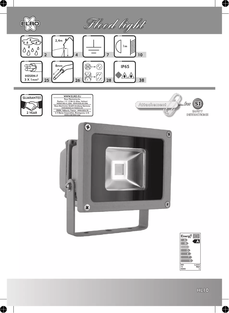 Imagen de la primera página del manual del dispositivo HL10