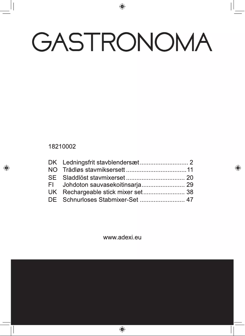 Página 1 del manual Manual de usuario Gastronoma 18210002