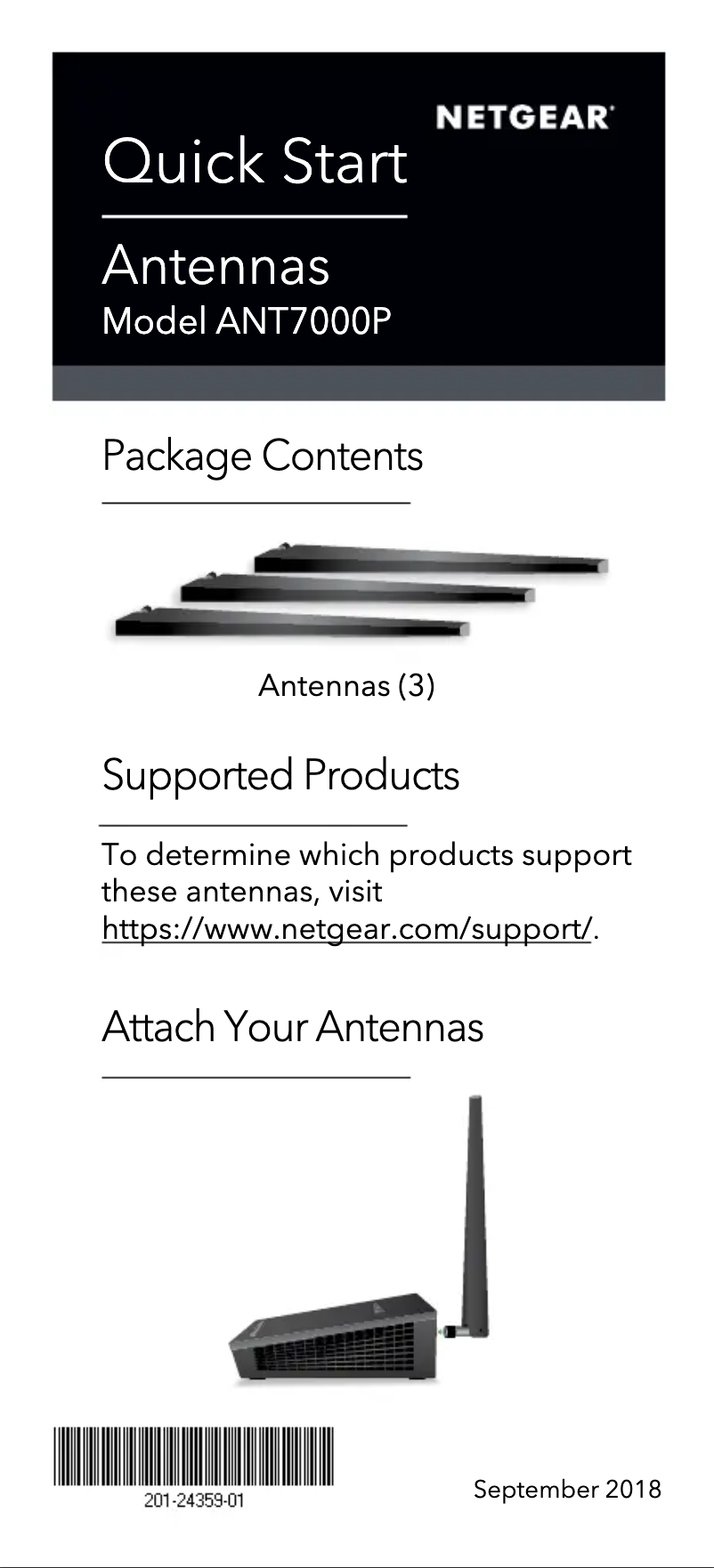 Page n°1 - Guide d'installation Netgear ANT7000P