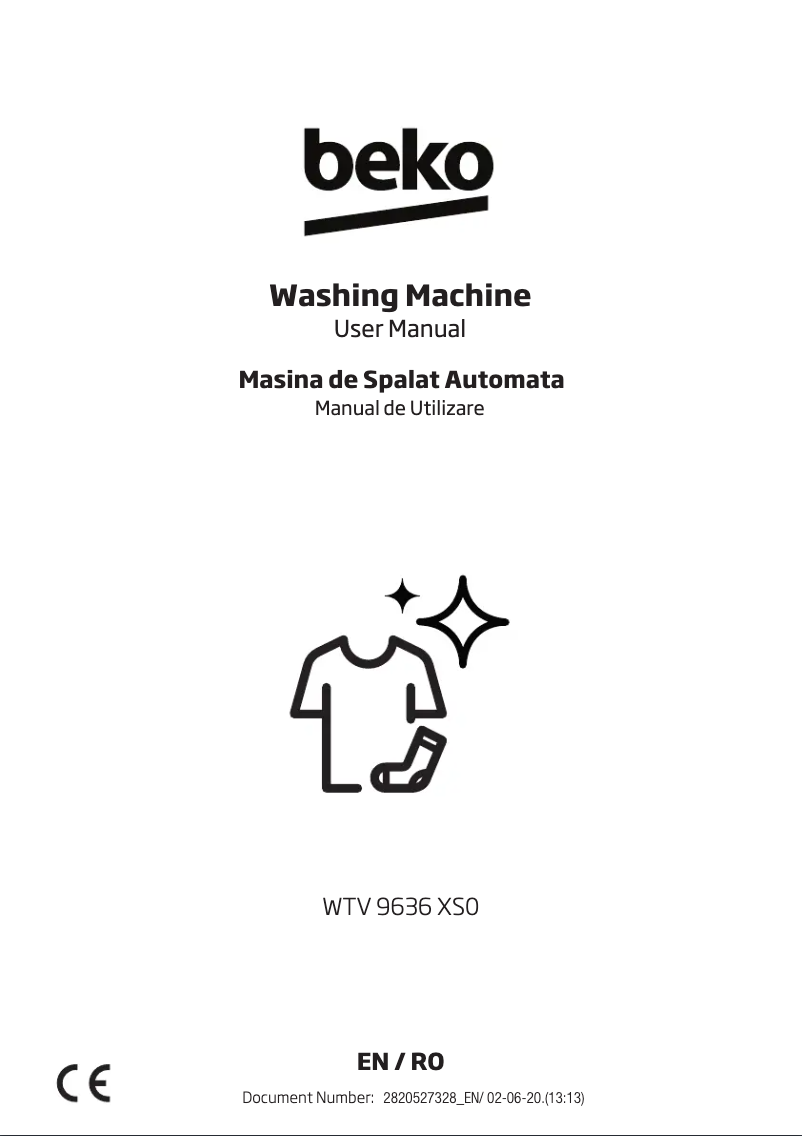 Page 1 de la notice Manuel utilisateur Beko WTV 9636 XS0