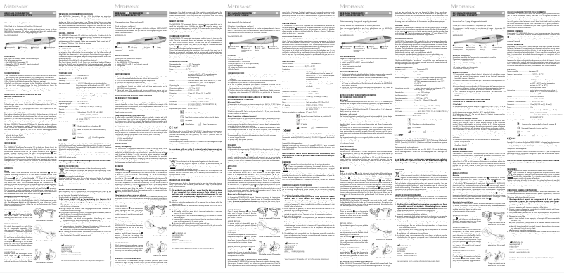 Page n°1 - Manuel utilisateur Medisana FTF 77022