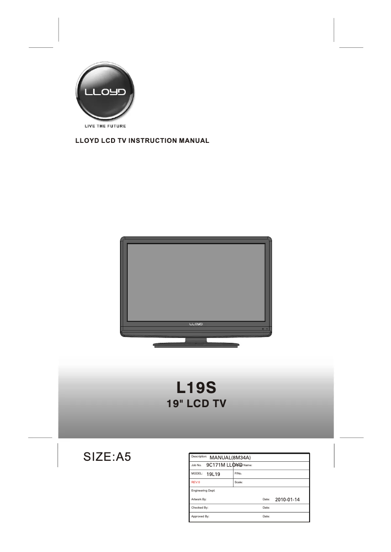 Page n°1 - Manuel utilisateur Lloyd L19S