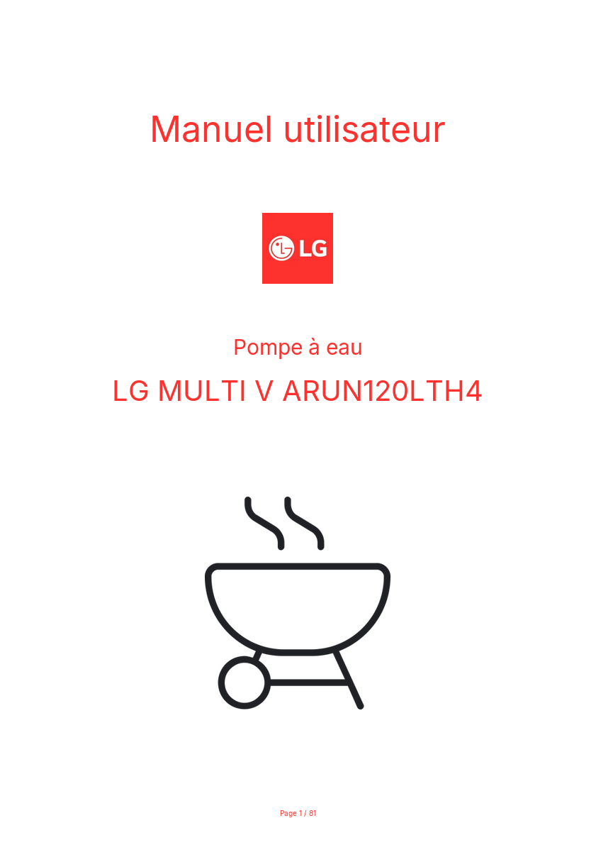 Page n°1 - Manuel utilisateur LG MULTI V ARUN120LTH4