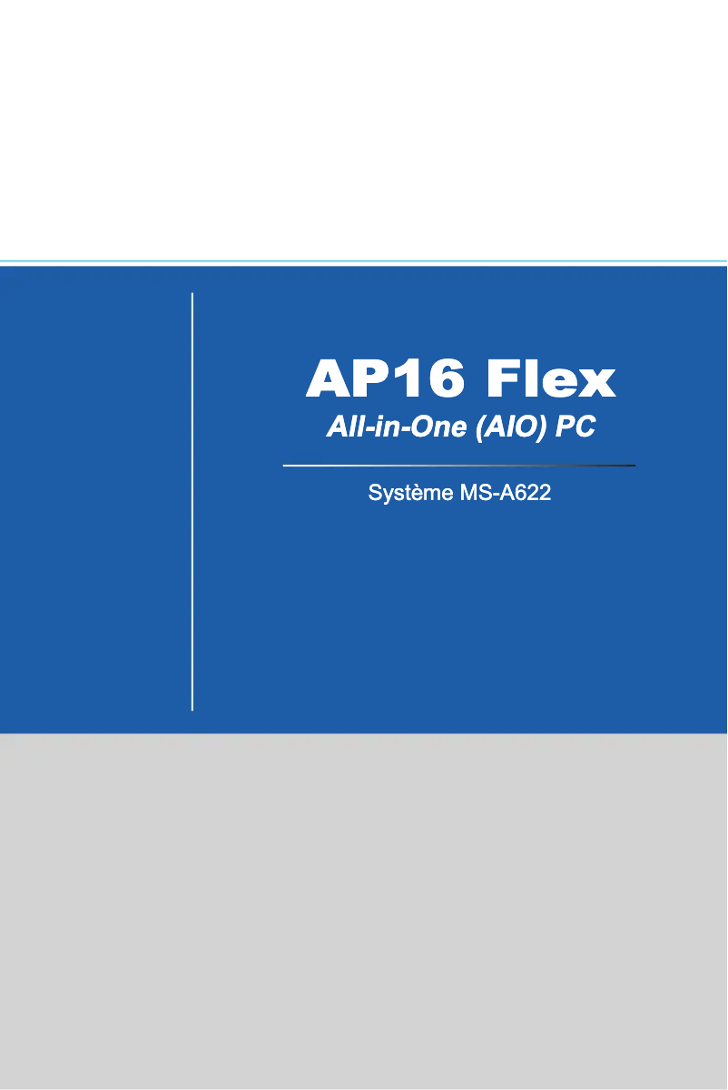 Page 1 de la notice Manuel utilisateur MSI Wind Top AP16 FLEX-030XEU