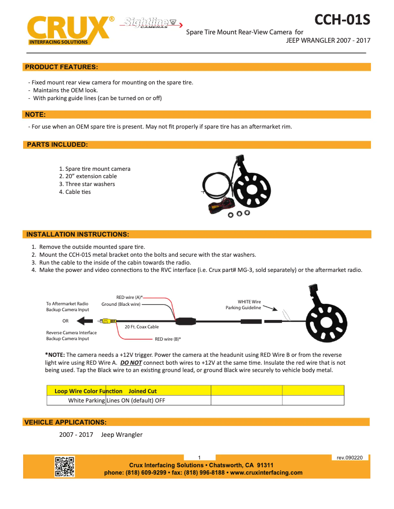 Page 1 de la notice Manuel utilisateur CRUX CCH-01S