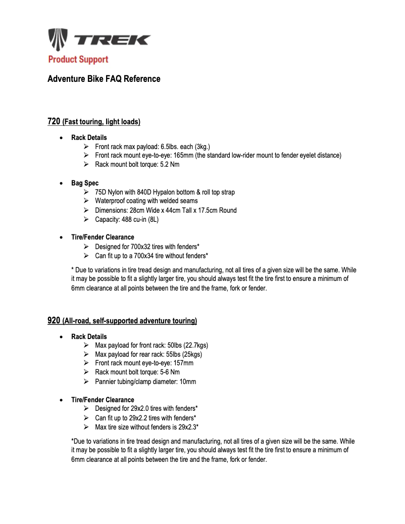 Page 1 de la notice Manuel utilisateur Trek 920