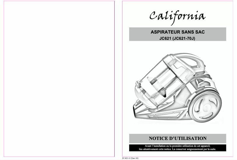 Page n°1 - Manuel utilisateur California JC621
