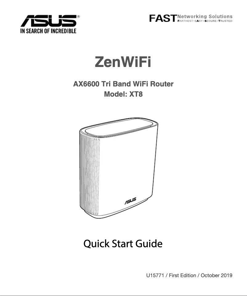 Image de la première page du manuel de l'appareil ZenWiFi AX XT8
