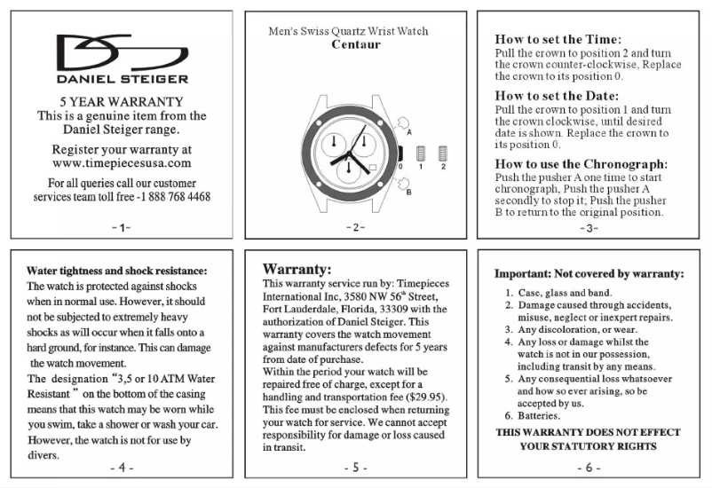 Image de la première page du manuel de l'appareil Centaur