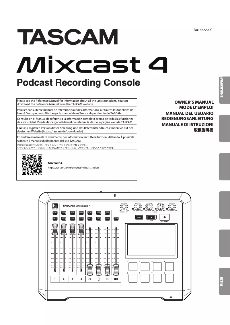 Page 1 de la notice Manuel utilisateur Tascam Mixcast 4