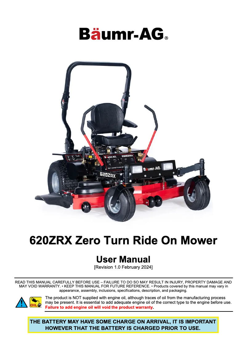 Imagen de la primera página del manual del dispositivo 620ZRX