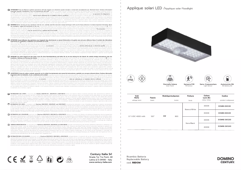 Page 1 de la notice Manuel utilisateur CENTURY DOMBI-061230