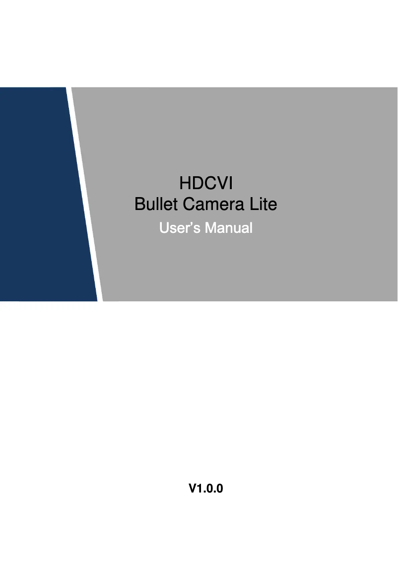 Page n°1 - Manuel utilisateur Dahua Technology DH-HAC-HFW1200D