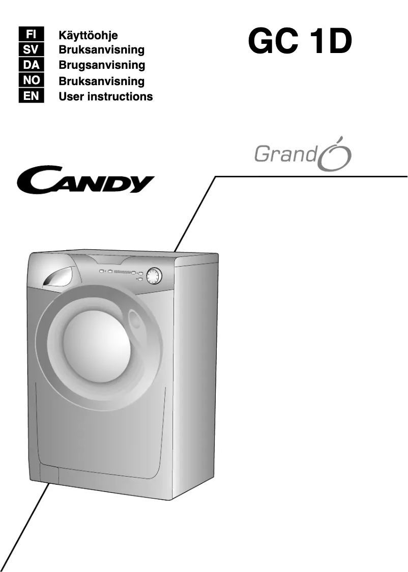 Page n°1 - Manuel utilisateur Candy GC 1361D1/1-S