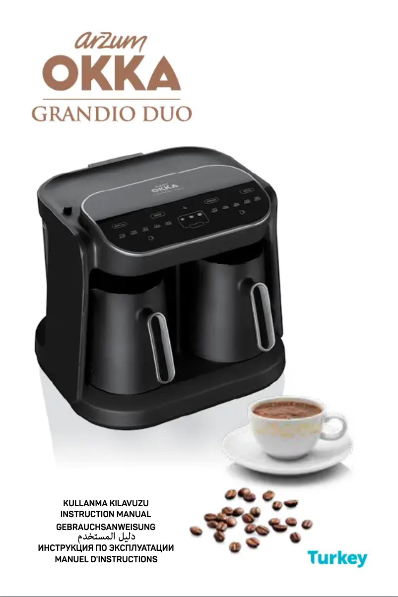 Page 1 de la notice Manuel utilisateur Arzum Okka Grandio Duo