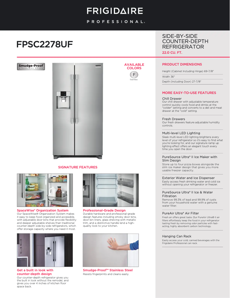 Image de la première page du manuel de l'appareil FPSC2278UF