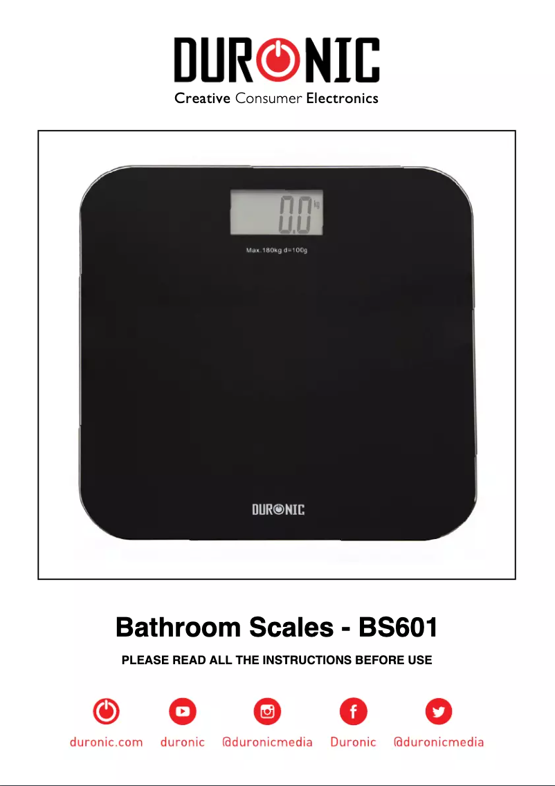 Page n°1 - Manuel utilisateur Duronic BS601