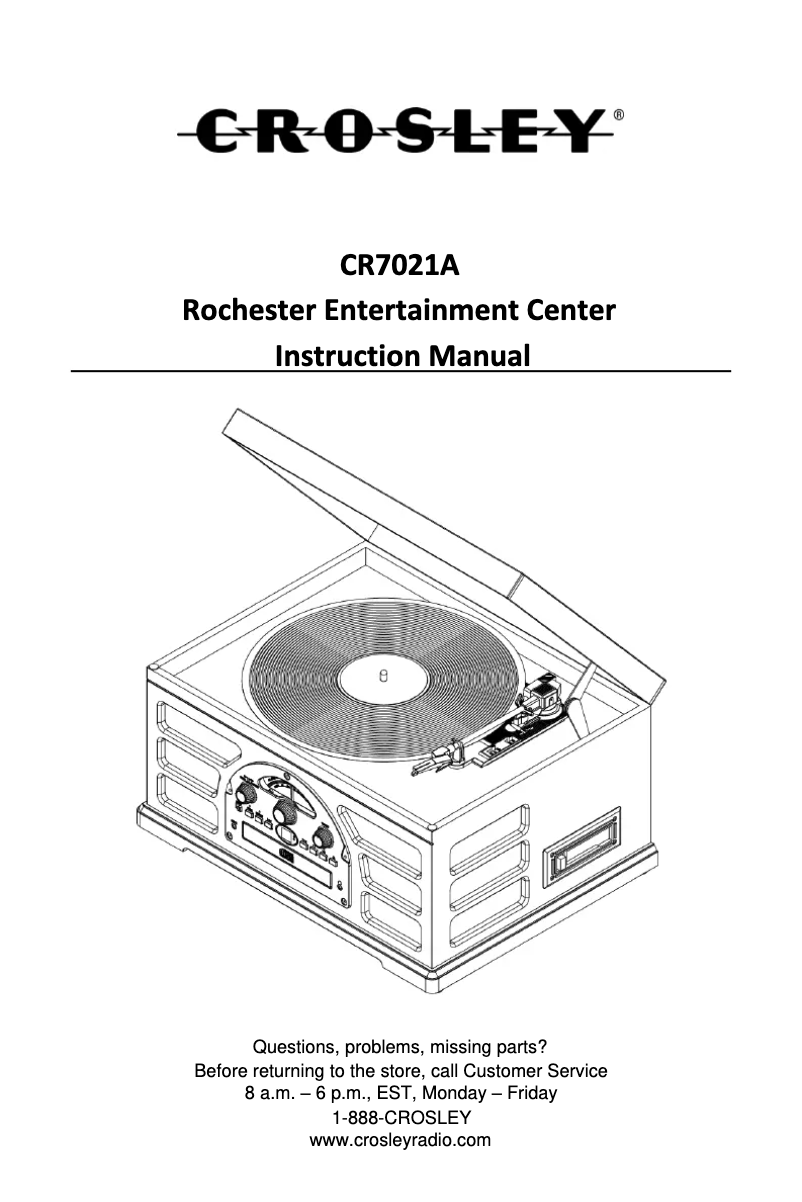 Page 1 de la notice Manuel utilisateur Crosley Rochester CR7021A