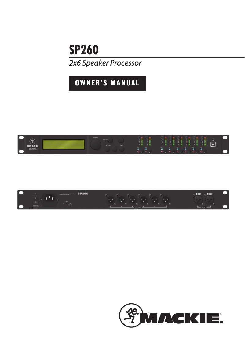 First page image of the manual for SP260