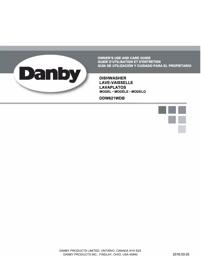 Page 1 de la notice Manuel utilisateur Danby DDW621