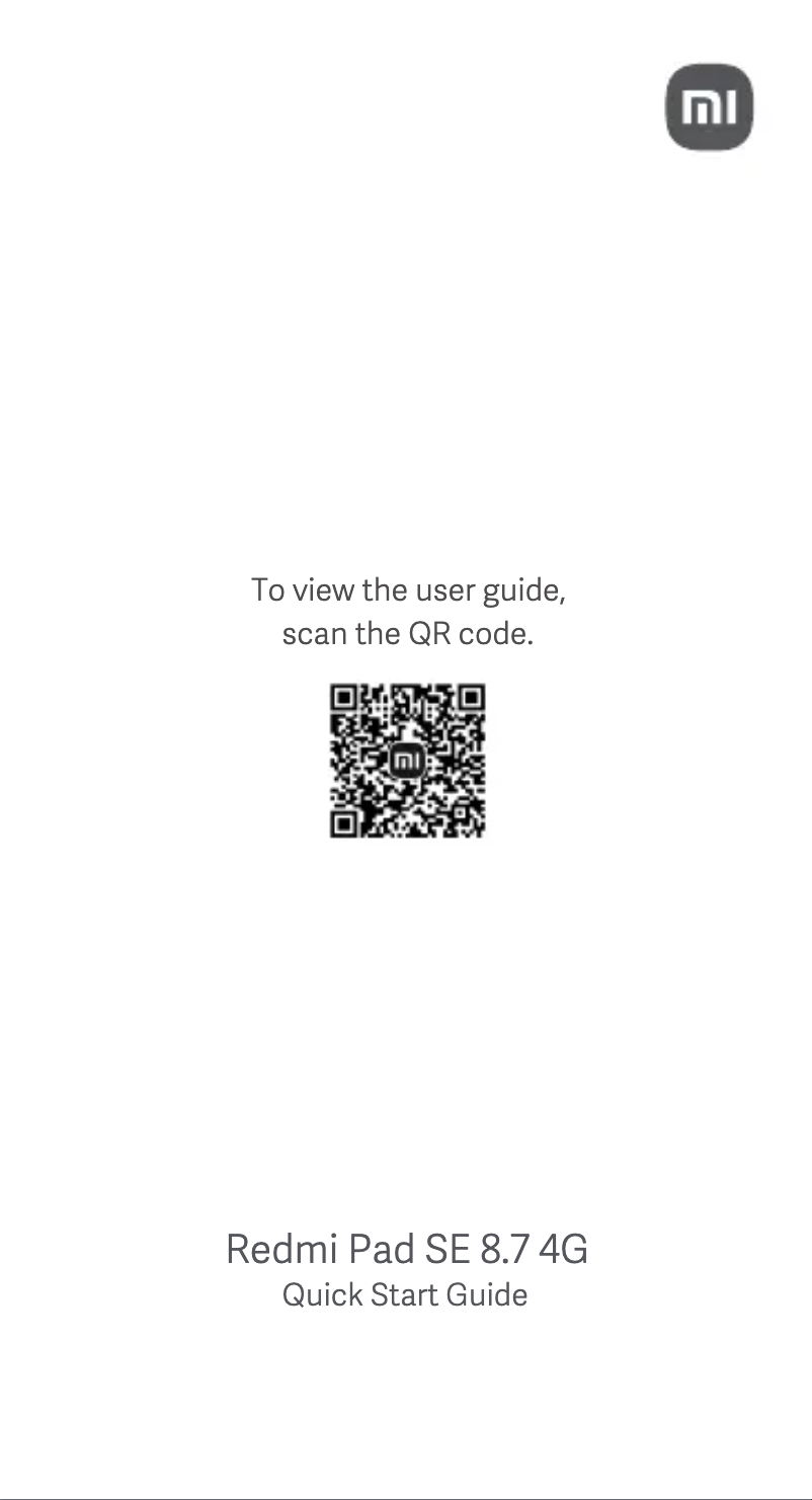 Image de la première page du manuel de l'appareil Redmi Pad SE