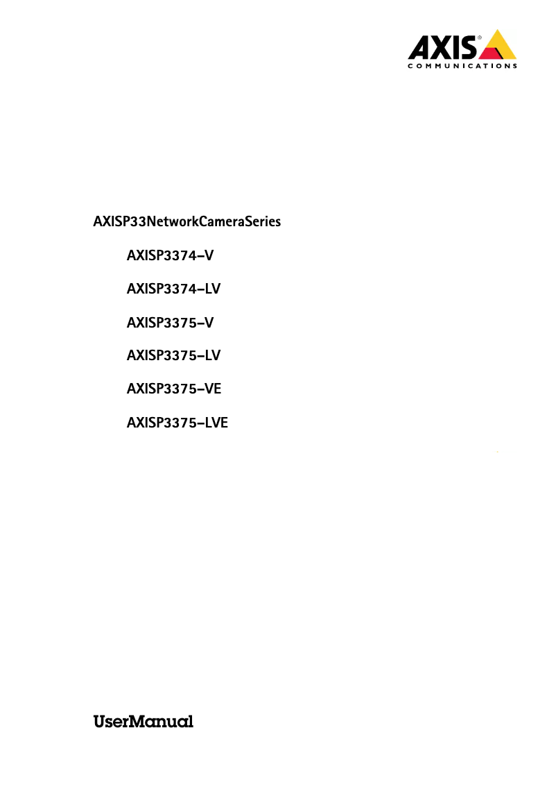 Page 1 de la notice Manuel utilisateur Axis P3374-LV