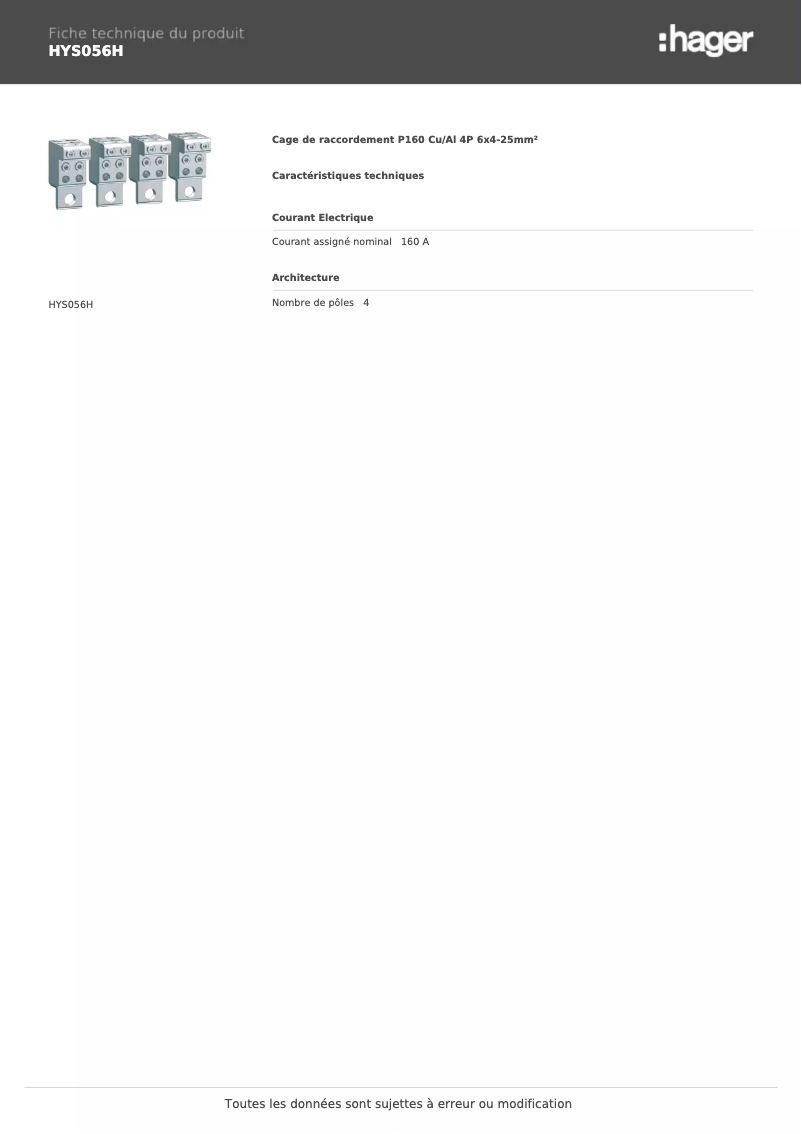 Image de la première page du manuel de l'appareil HYS056H