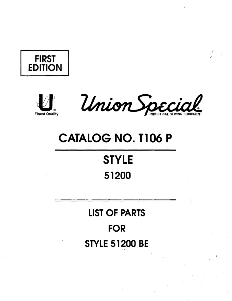 Page 1 de la notice Manuel utilisateur Union Special 51200BE