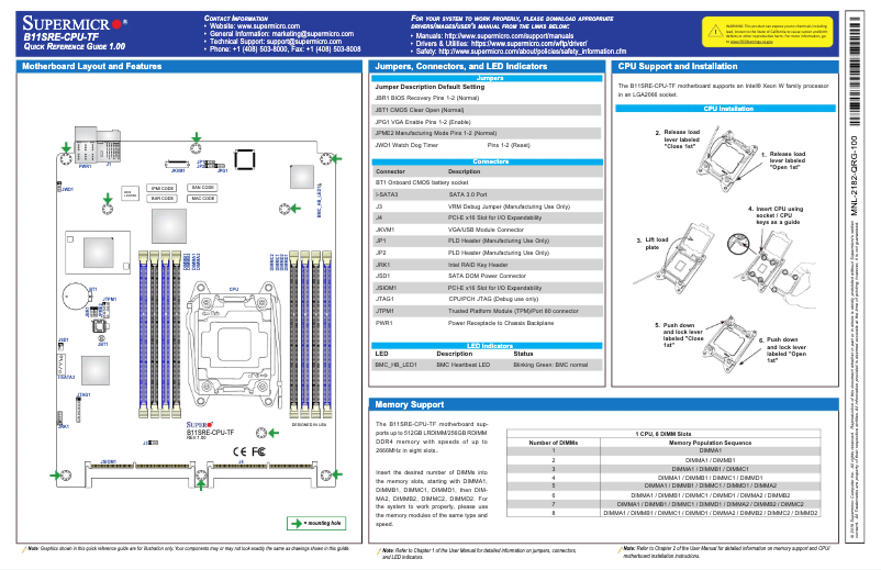 Page 1 de la notice Manuel utilisateur Supermicro SBI-6119R-T3N