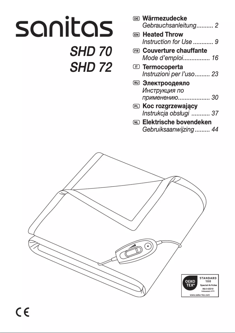 Page 1 de la notice Manuel utilisateur Sanitas SHD 70