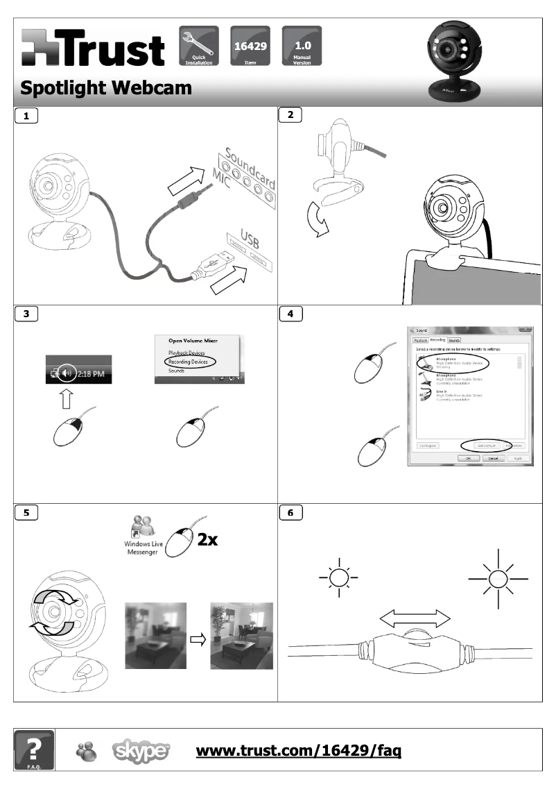Page n°1 - Manuel utilisateur Trust 16429 SpotLight