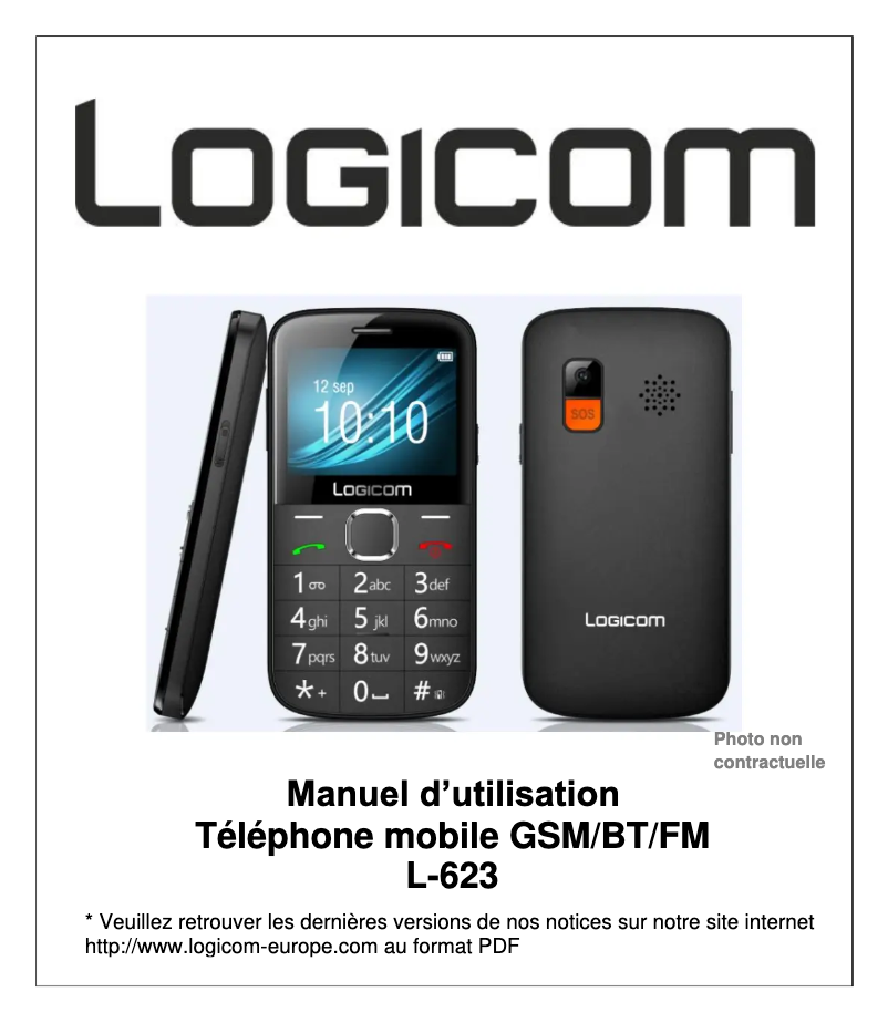 Page 1 de la notice Manuel utilisateur Logicom L-623