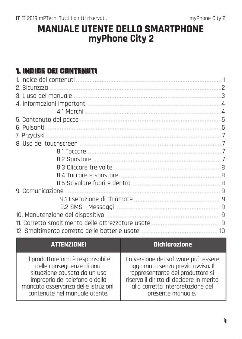 Image de la première page du manuel de l'appareil City 2