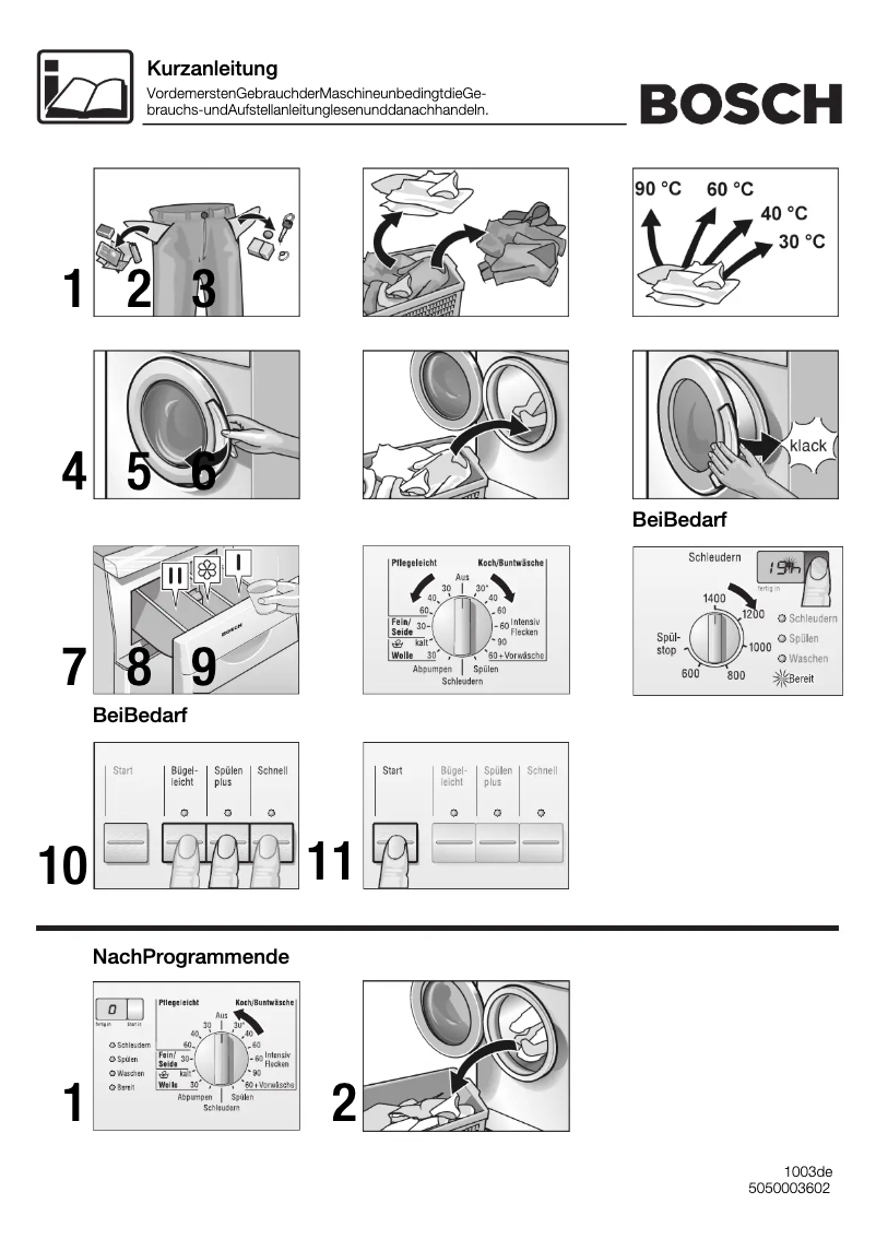 Page n°1 - Manuel utilisateur Bosch WFO2881