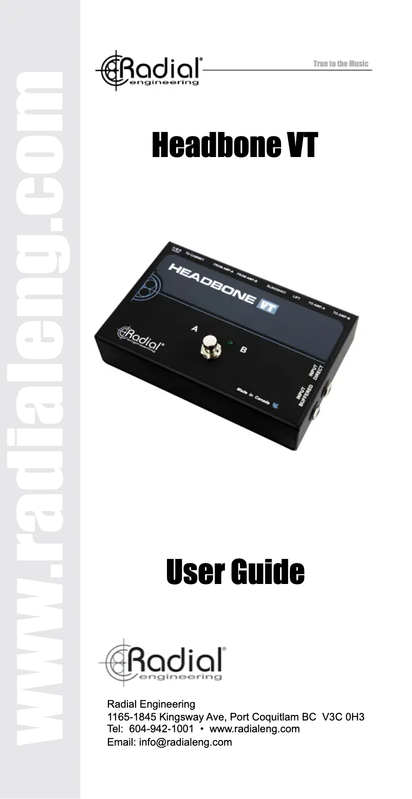 Image de la première page du manuel de l'appareil Headbone VT