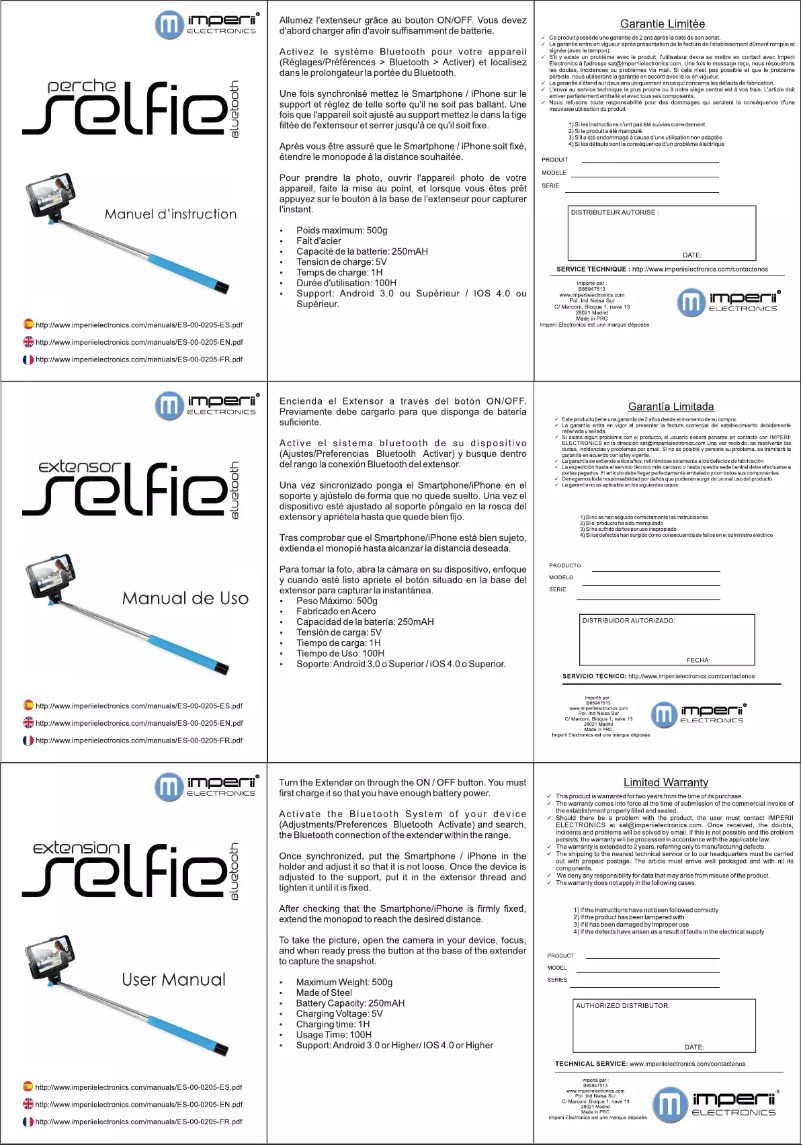 Page n°1 - Manuel utilisateur Imperii Electronics ES.00.0205.05
