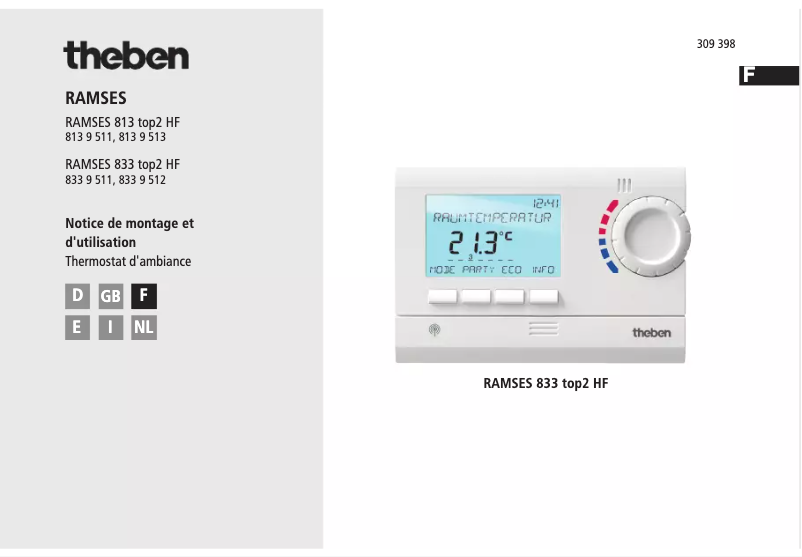 Página 1 del manual Manual de usuario Theben RAM 833 top2 HF set 1