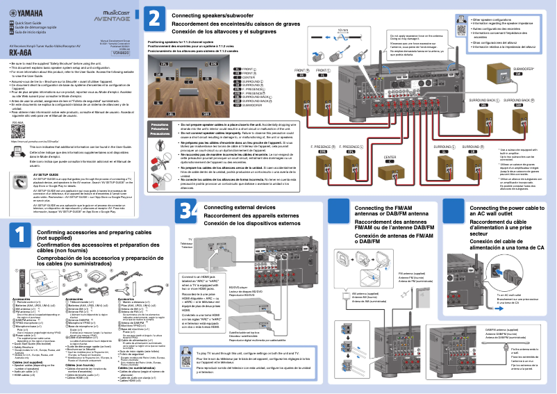Page 1 de la notice Manuel utilisateur Yamaha Aventage RX-A6A