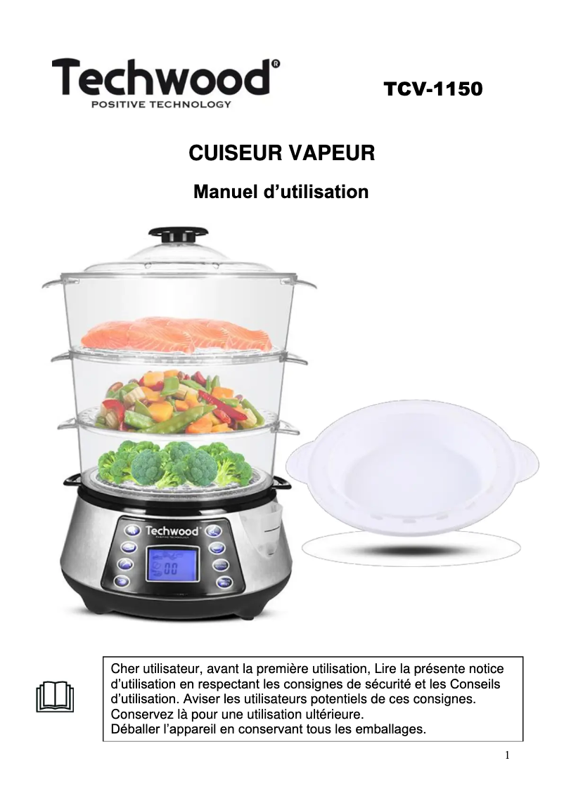 Page 1 de la notice Manuel utilisateur Techwood TCV-364