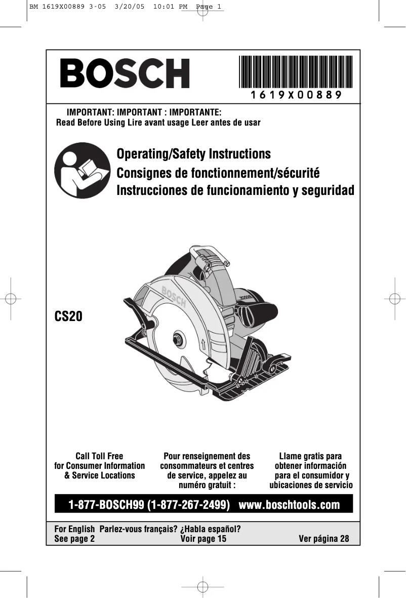 Image de la première page du manuel de l'appareil CS20
