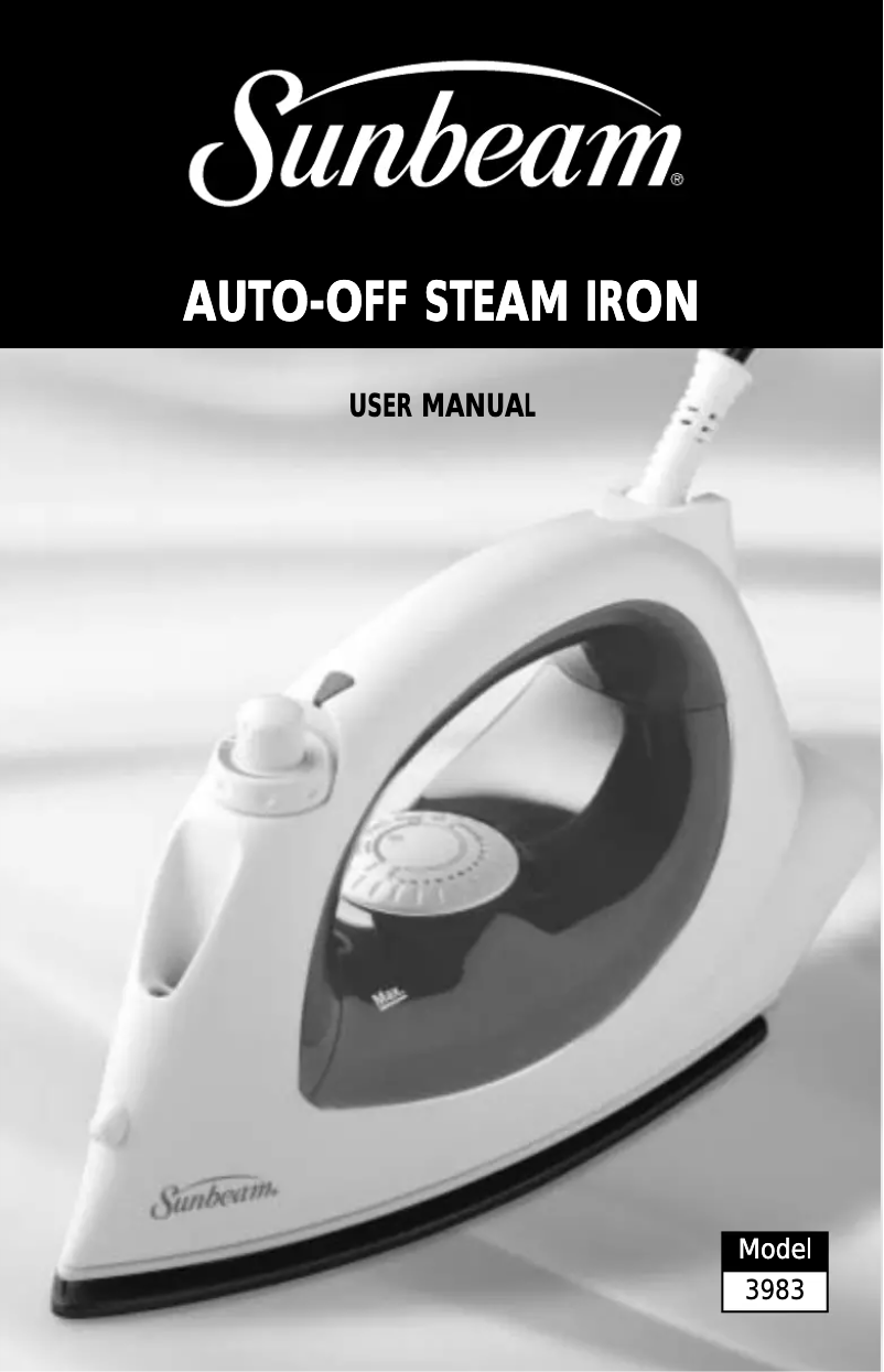 Page 1 de la notice Manuel utilisateur Sunbeam 3983