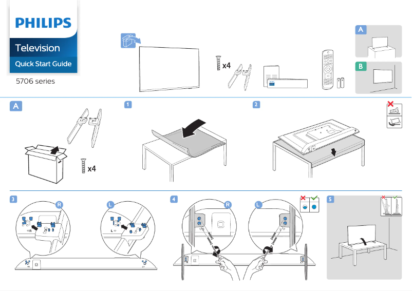 Page n°1 - Guide de démarrage rapide Philips 40PFT5706
