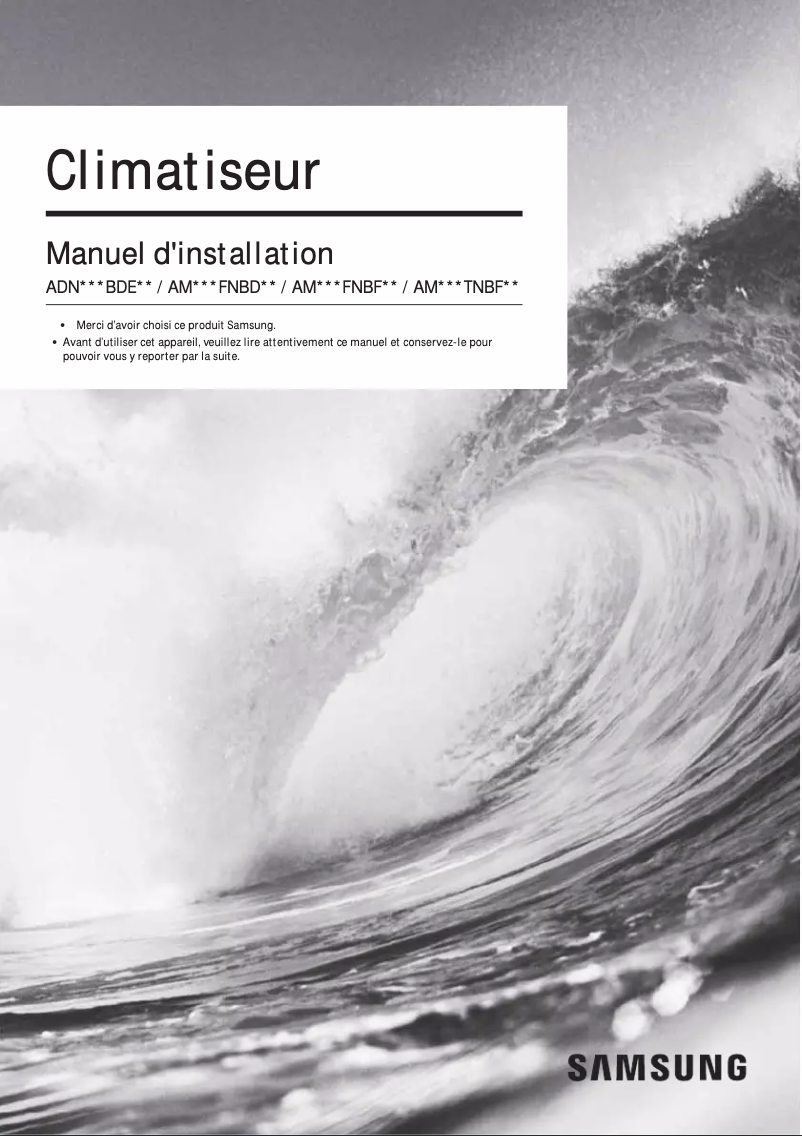 Page 1 de la notice Guide d'installation Samsung AM160FNBFEB/EU